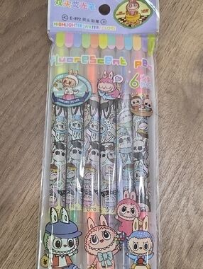 Cute Cartoon Kids Highlighter Pens - Multicolor (6 Pack)